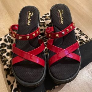 Skechers Wedge Red Slip On